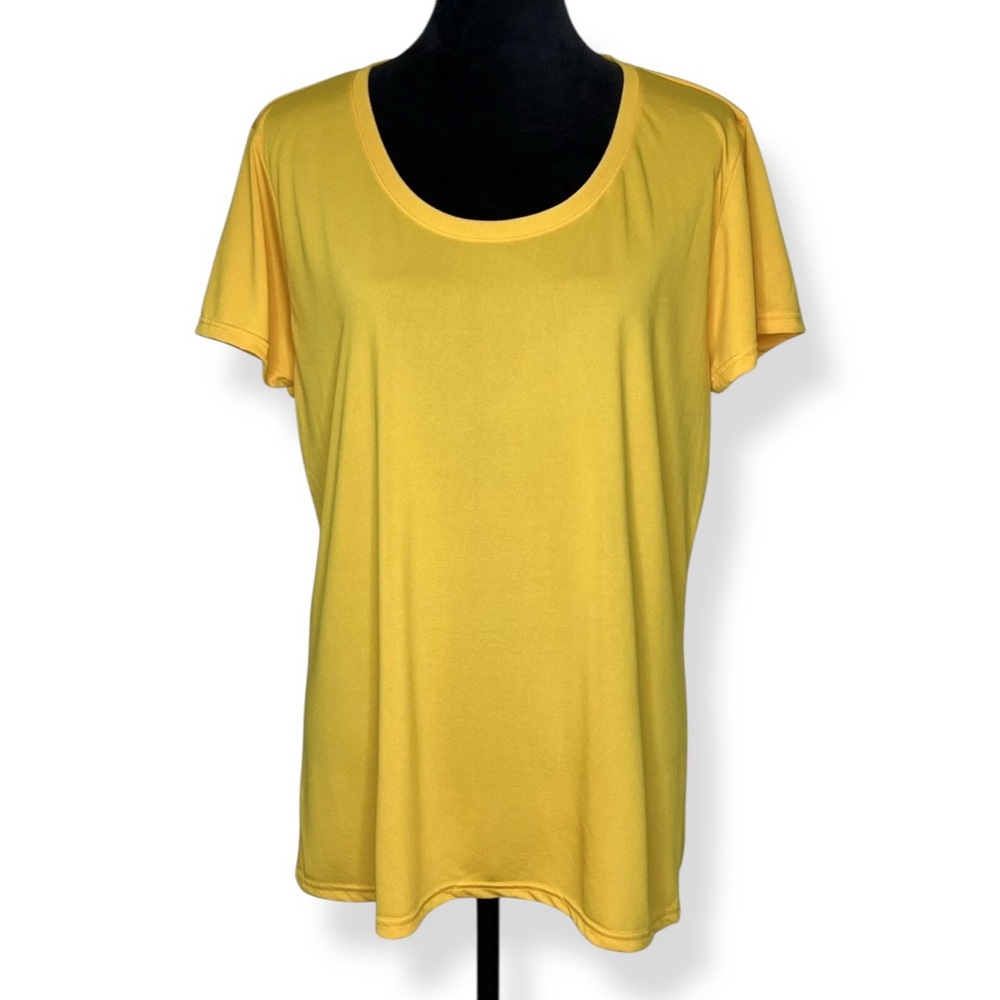 Gildan Performance Shirt Womens Size XL Yellow Short Sleeve Active Tee